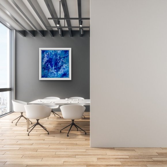 12" x 12" Original Abstract Acrylic Painting by Noora Elkoussy - Picture 9 of 10